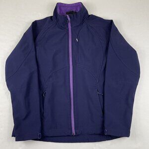 Double Diamond Full Zip Softshell Jacket Women’s M Fleece Lined Purple Stretch